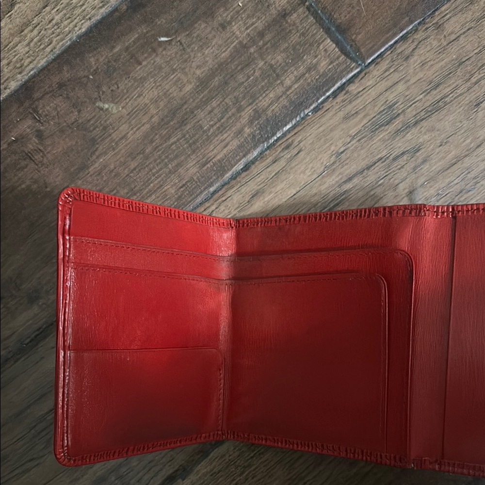 Louis Vuitton Red Textured Leather Wallet - Picture 3 of 7